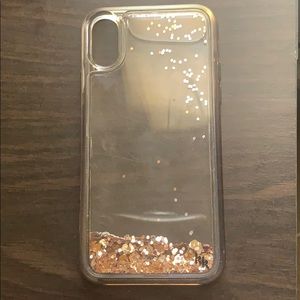 Ross gold glitter iPhone XS case